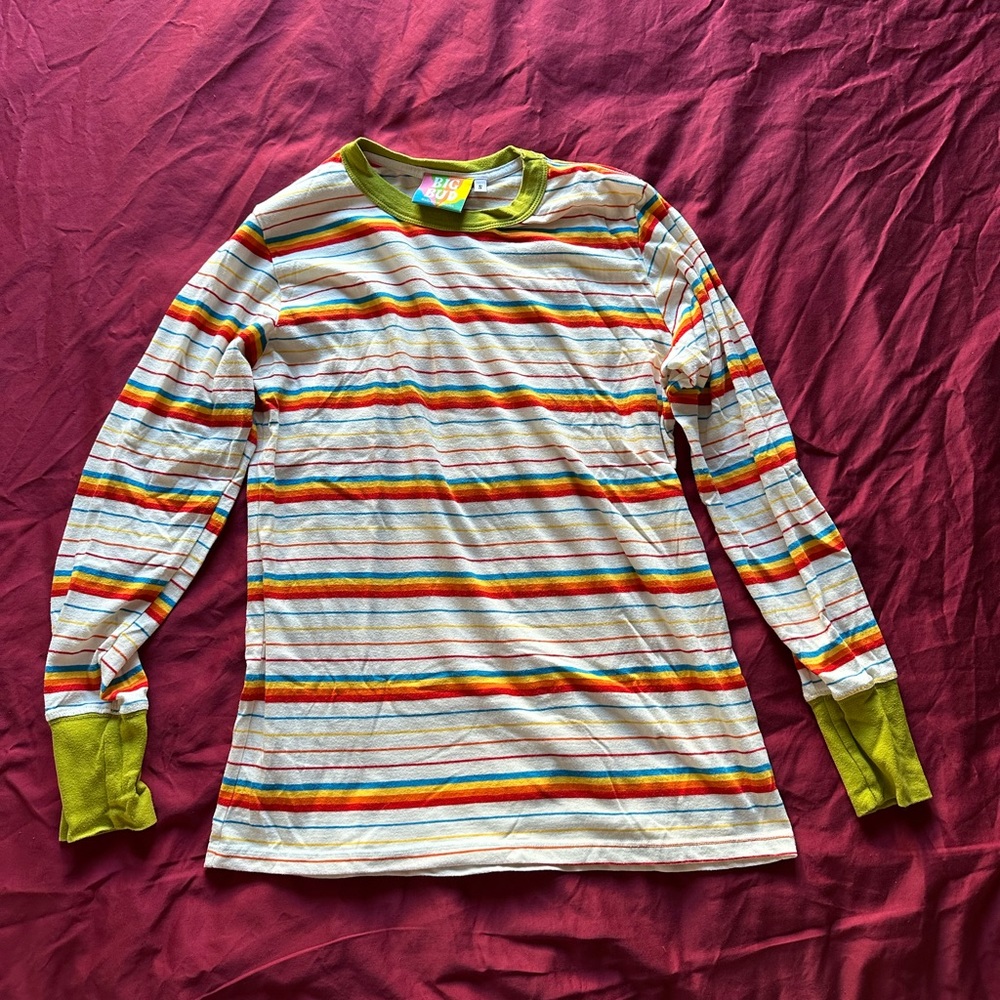 Big Bud Press Long Sleeve Stripe Tee - Summer Stripe - size Small (unisex)